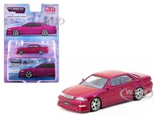 TOYOTA VERTEX MARK II JZX100 RHD HOT PINK 1/64 MODEL BY TARMAC WORKS T64G-024-RE