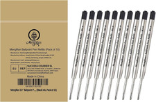 3.9'' Ballpoint Ink Pen Refills,Black Ink,Medium,10Pcs Compatible with Parker