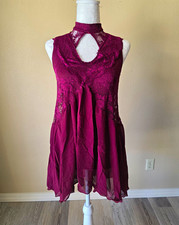 Weissman Child Large Burgundy Lace Halter Dance Costume Dress Sleeveless