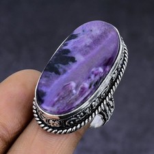 Russian Charoite gemstone 925 Sterling Silver Jewelry Ring Size 8 s030