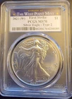 2021-W American Eagle MS-70 PCGS Type 2 FS Rare Bullion-0.999 Silver 1 Oz Coin c