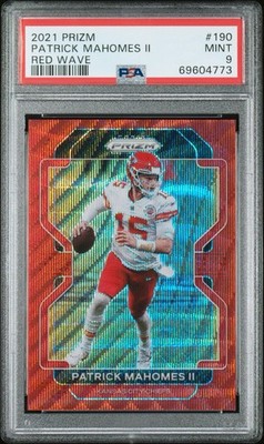 2021 Panini Prizm - Patrick Mahomes II #190 Red Wave Prizm /149 PSA 9