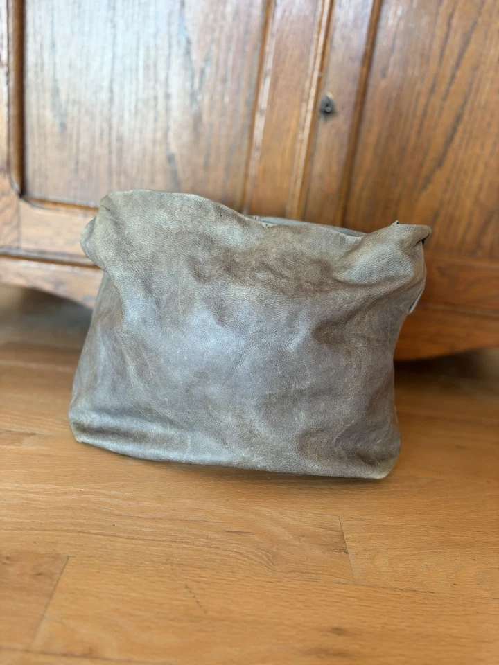 Gianni Chiarini серый Hobo сумка итальянская кожа wBrown ремень идеально состаренный мягкий! - Изображение 2 из 4