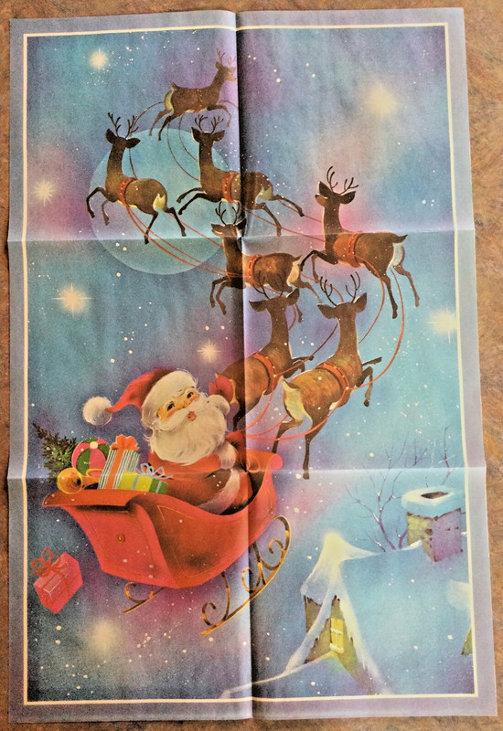 Vintage 1970’s Christmas Gift Wrap NOS Unused 1-19.5 x 29” Sheet