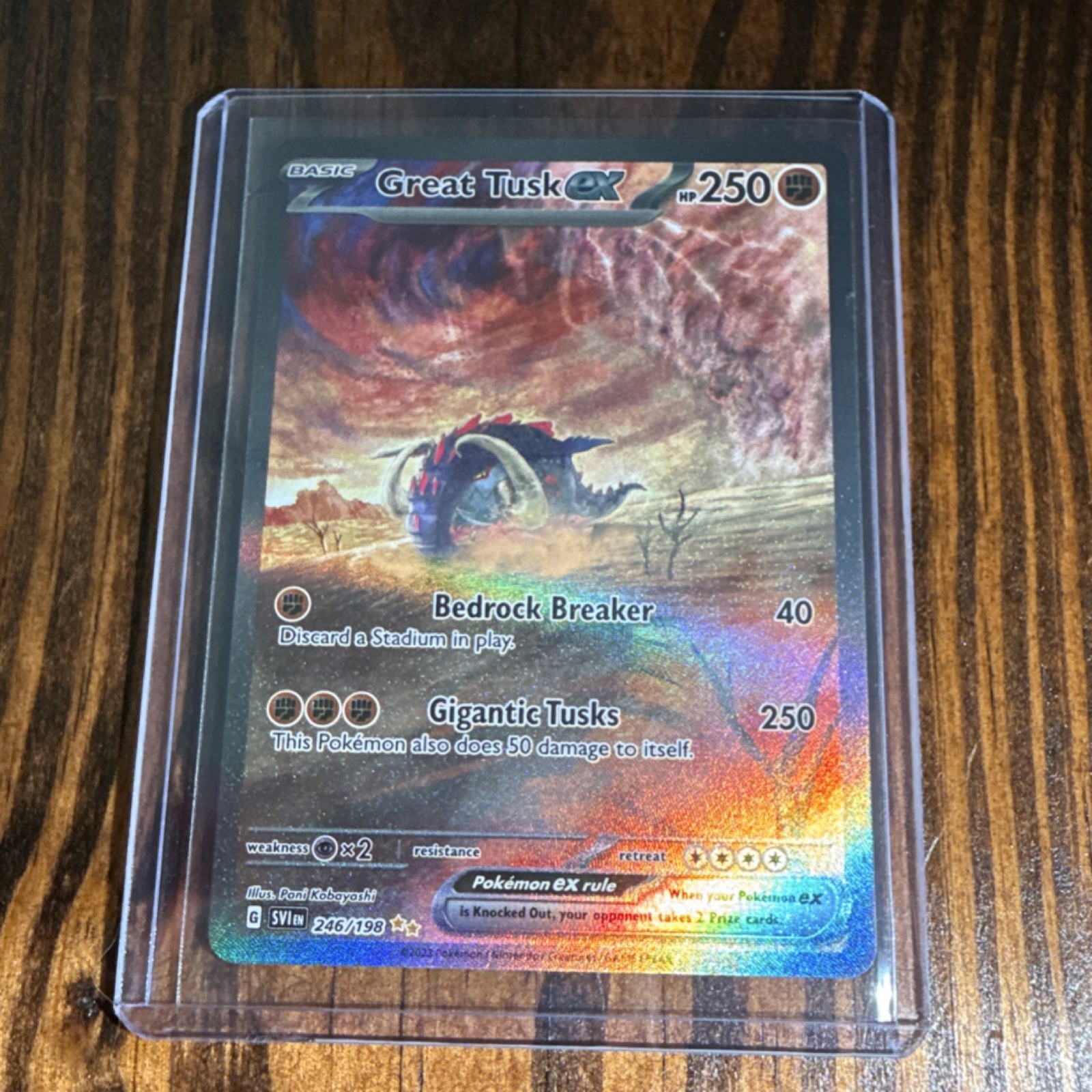 Pokémon Great Tusk ex 246/198 SV01 Scarlet & Violet Illustration Rare Holo