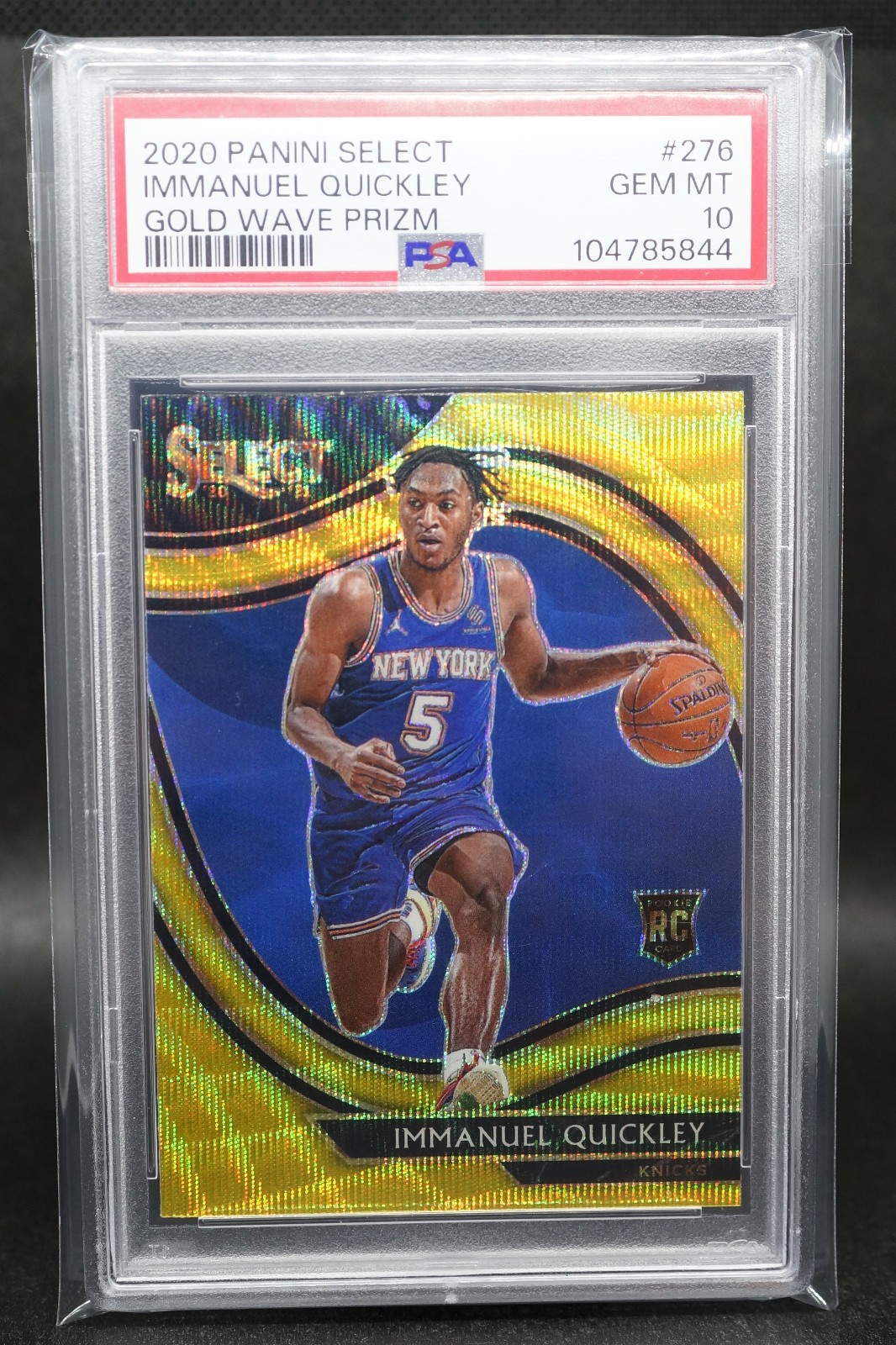 2020-21 Panini Select Courtside GOLD Wave Prizm Immanuel Quickley #276 RC PSA 10