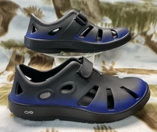 OOFOS OOCANDOO Black Blue Recovery Shoe Comfort Closed Toed 44 men 11