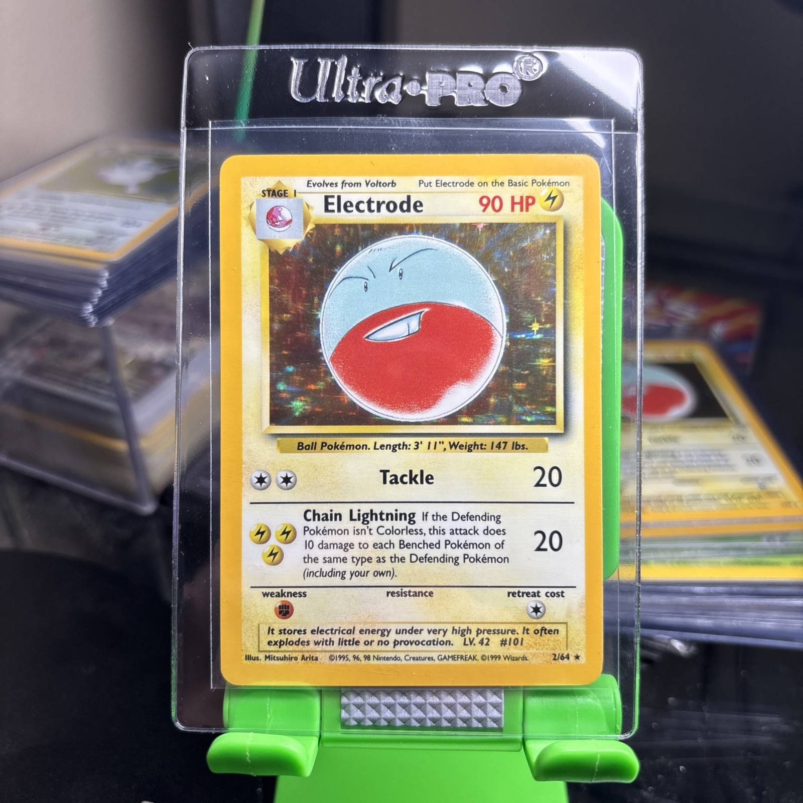 Pokémon TCG NM Electrode 2/64 Holo Ultra Rare Card Jungle Set missing symbol