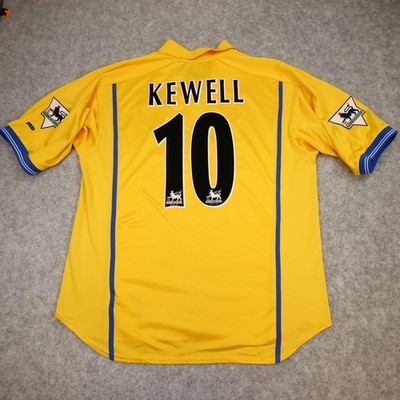 Leeds United Away Shirt Mens Large Yellow 2000 2002 Nike Strongbow Kewell Jersey