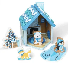 Melissa & Doug Winter Frost Gingerbread House Play Set Mess Free Play 3+