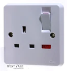 Tenby Glacier - 7119 - 13a Switched Single Socket Outlet With Neon Unused