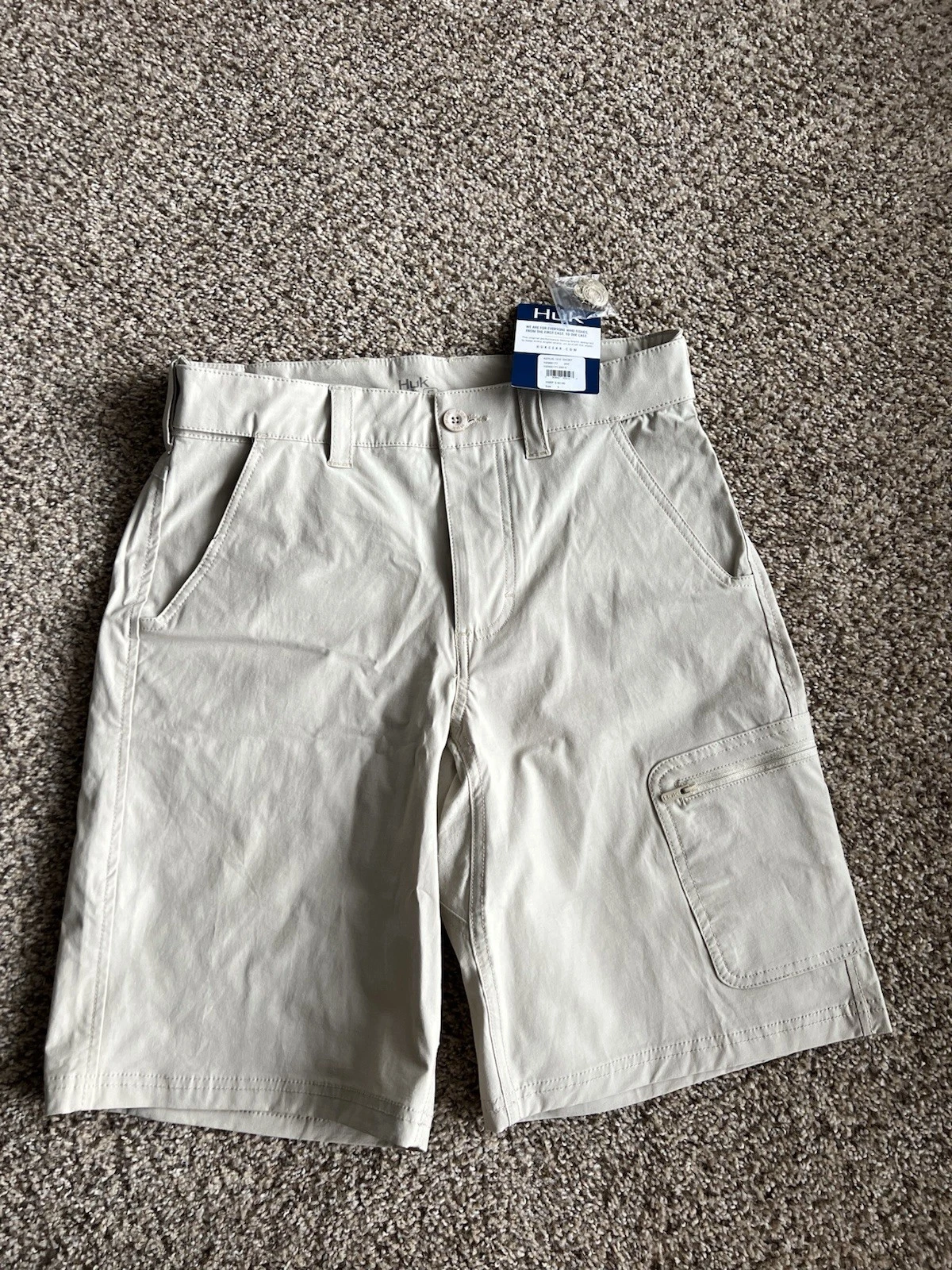 NWT HUK Next Level Shorts Men Small Fishing Gray NxtLvl 10.5" Performance