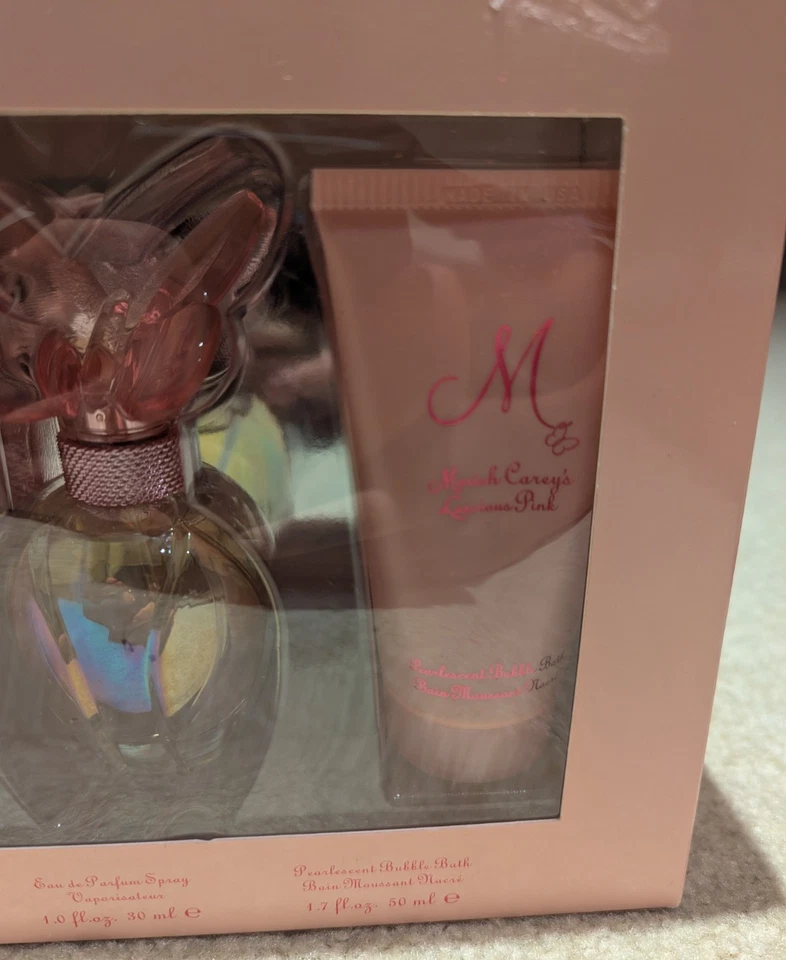 Новый в коробке Mariah Carey сочныйный розовый 3 шт подарочный набор лосьон для тела, парфюм, пузырьковая ванна - Изображение 4 из 4