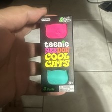 Schylling Teenie Nee Doh Cool Cats Squeeze Ball 3 Pack Tear-Resistant 3pk
