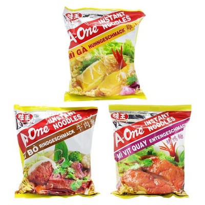 A-One Mix A One Instantnudeln Huhn/Rind/Ente Geschmack Nudelsuppen Mix 30x85g