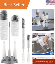 5 Pack Bottle Brush Cleaning Set with Storage Holder, Cleaning Brushes for Lo...