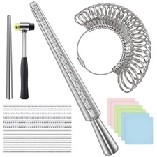 Ring Sizer Measuring Tool, IKOCO Measurer and kit with Rubber Hammer, Jewelry