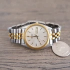 Vintage Seiko Quartz Two-Tone Day-Date Men's Watch SGF204 Fluted Bezel