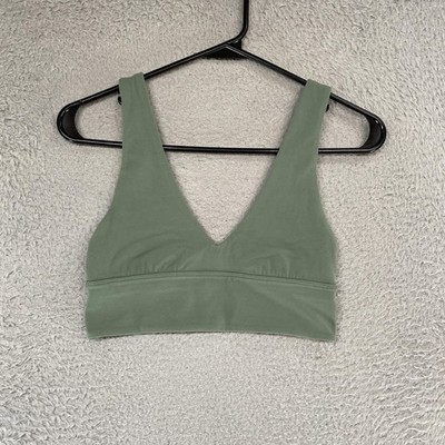 Lululemon Align V-Neck Bra Womens 4 Sage Green Longline Yoga Gym Workout