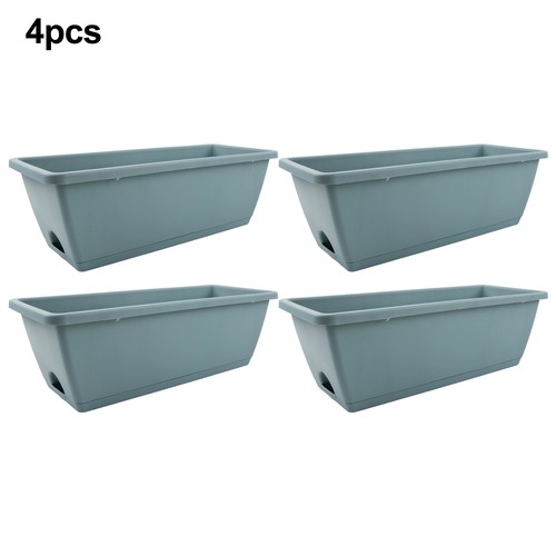 4PCS Rectangular Plastic Window Boxes for Flower and Vegetable Planting - Picture 15 of 50