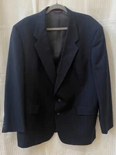 Hart Schaffner  Blazer Jacket Men's 46R Black Striped l Classic Single Breasted
