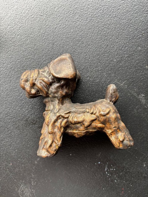 Vintage Metal  Bronze Floppy Eared  Scottie Scotty Dog  Figure