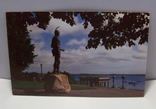 Postcard Statue Indian Chief Massasoit ally of Pilgrims Plymouth Mass. B 3