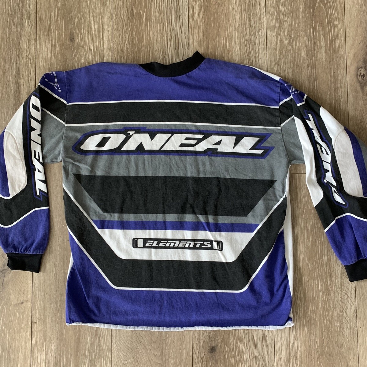 Vintage 90s O'Neal Elements USA Prints Motocross MX Jersey L