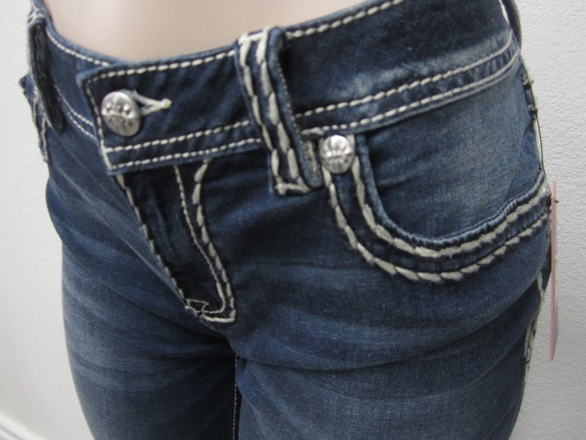Jean Femme Miss Me Super Skinny Mi-hauteur - Taille W27 X L30, Bleu, Neuf Avec étiquettes