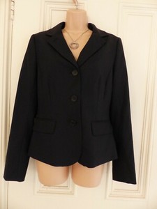 Veste Noire à Galon LK BENNETT - Taille 40 (UK 12) - Occasion En Très Bon état - Blazer En Laine élégant