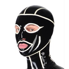 Unique Latex Hood Handmade Rubber Mask Cosplay Club Wear Costume Customizable