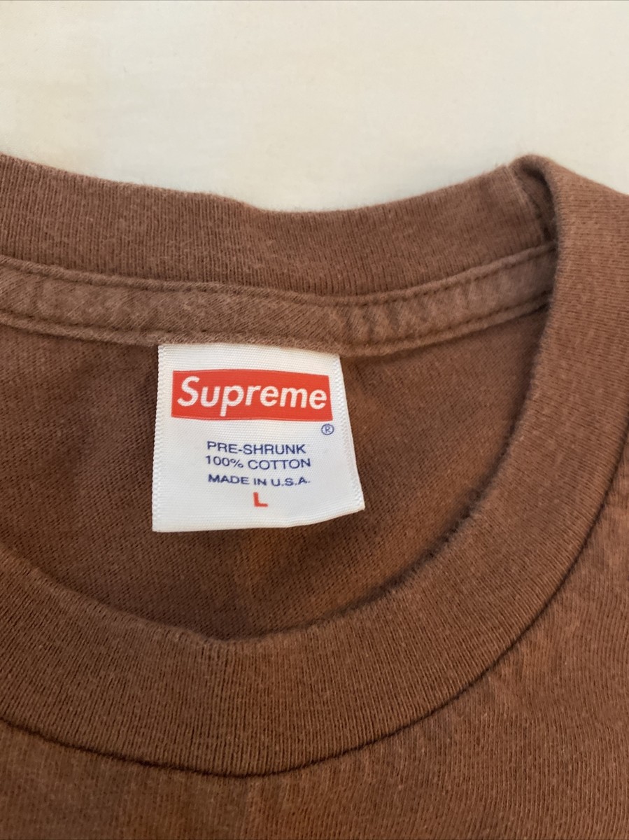 Supreme Spaghetti Tee Shirt Brown Brand New Size large | eBay