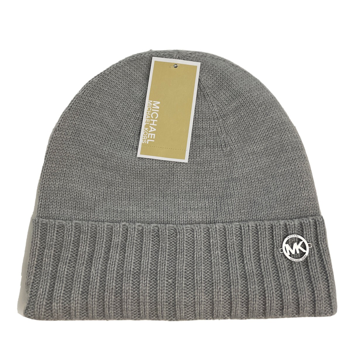 NWT Michael Kors Classic Rib Cuff Knit Beanie Pearl Heather  display picture 1