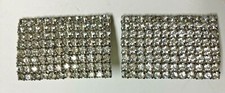 Vintage Pair Lg RHINESToNe Shoe Buckles Clips