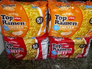 New Nissin Top Ramen Noodle Soup Beef Chicken 5 Pack X 4 Single Packs Ebay