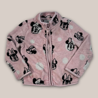 Disney Minnie Mouse Pink Full Zip Fleece Jacket Toddler Girls Size