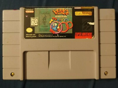Super Nintendo SNES Izzy's Quest for the Olympic Rings Grey/Gray Cartridge Only