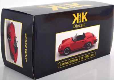 KK Scale KKDC180451 Porsche 911 Speedster 1989 Red 1:18 Modèle Die Cast Model Compatible avec