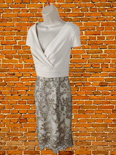 VINTAGE WOMENS SIZE UK 12 IVORY LACE MESH OVERLAY OCCASION DRESS PARTY COCKTAIL