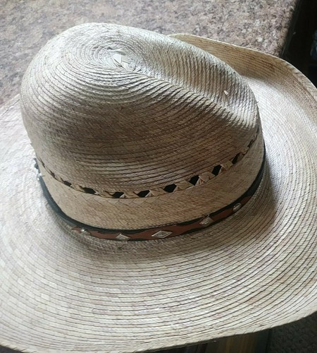 Vintage Straw Cowboy Hat Nice Hat Band No Brand No Size - Picture 3 of 9