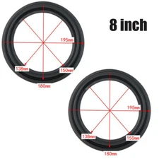 2Pcs Rubber Surrounder For 8" 8inch Speaker Repair Woofer Edge