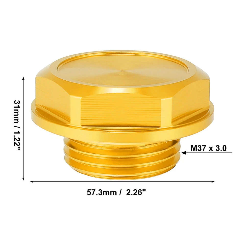 Cubierta de tapón de tapa de llenado de aceite de motor de gas de aleación de aluminio tono dorado para Toyota RAV4 Foto 3 de 4
