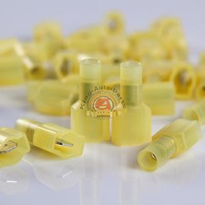 12-10 AWG NYLON FULLY INSULATED MALE QUICK DISCONNECT SPADE CONNECTOR 100 PACK