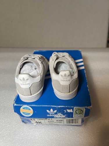 Adidas Original Toddlers Size 4K Campus EL I Grey White Strips - Picture 5 of 10