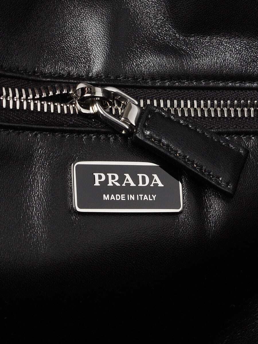 Prada Black Crinkle Nappa Leather Large Tote Bag - 1BG460 | eBay