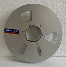 AMPEX 10 1/2” EMPTY METAL REEL GRAND MASTER 456 FOR 1” TAPE USED IN ORIGINAL BOX