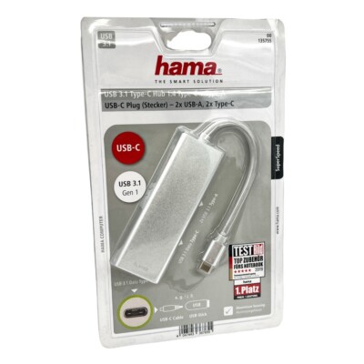 Hama Aluminium USB 3.1 Hub Type-C USB-C - 1:4 4 Ports 4 fach 2x USB-A 2x - NEU