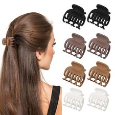 Small Claw Clips for Women Girls Double Row Teeth Medium Hair Clips Matte Cla...