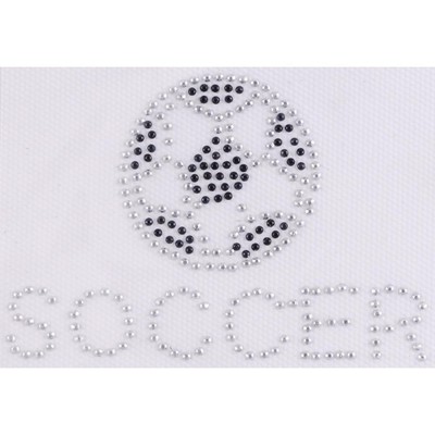 Dritz Iron-On Applique Rhinestuds Soccer Ball, NEW