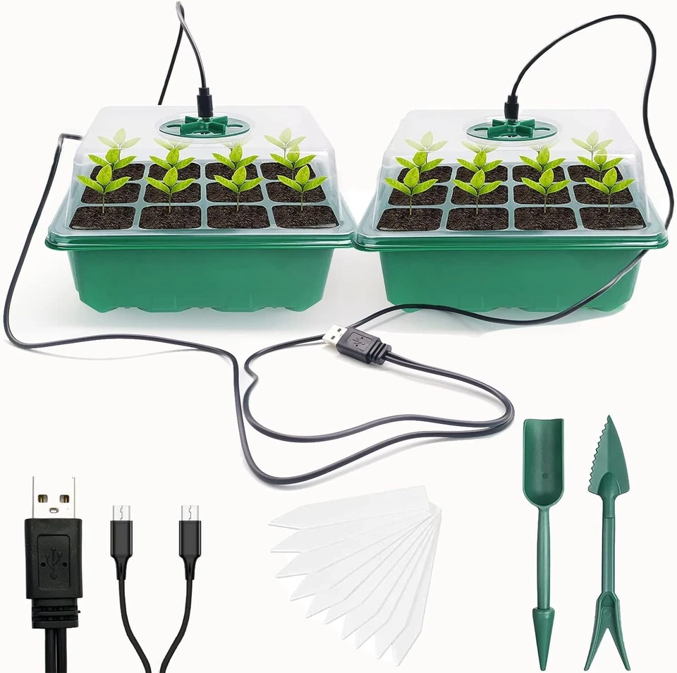 Electric Seed Tray Propagator Unit with Lights and Lids for Seed Germination - Image 3 of 4